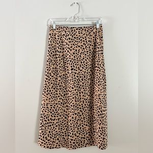 Sanctuary Animal Print Slip Midi Skirt Size Small